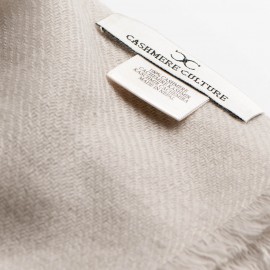 Light grey handwoven cashmere scarf
