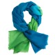 Shaded pashmina shawl in petrol blue and vibrant green