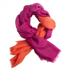 Shaded pashmina shawl in fuchsia and coral red