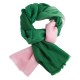 Shaded pashmina shawl in green and pink