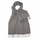 Large grey scarf with thin white stripes