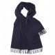 Large dark blue scarf with thin stripes