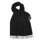 Large black scarf with thin white stripes