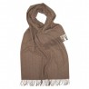 Large beige scarf with thin stripes