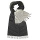 Double sided scarf with dots in grey and white