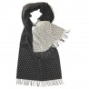 Double sided scarf with dots in grey and white