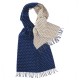 Double sided scarf with dots in blue and white