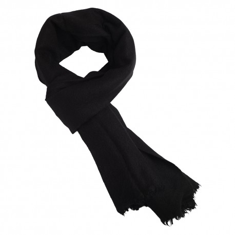 Black scarf in pure yak wool