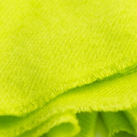 Lime green cashmere scarf in twill weave