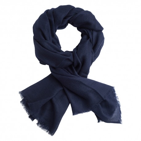 Navy pashmina stole in diamond weave