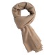 Beige cashmere scarf in twill weave