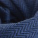 Blue herringbone scarf in cashmere and wool