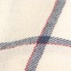 Off white scarf with navy and red tartan