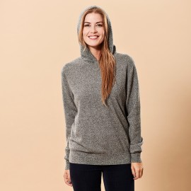 Cashmere hoodie grey marled