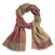 Checkered cashmere stole in golden and red