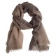 Checkered cashmere shawl light/dark brown