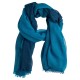 Checkered cashmere shawl petrol/navy