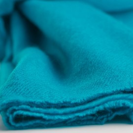 Petrol blue cashmere scarf in twill weave