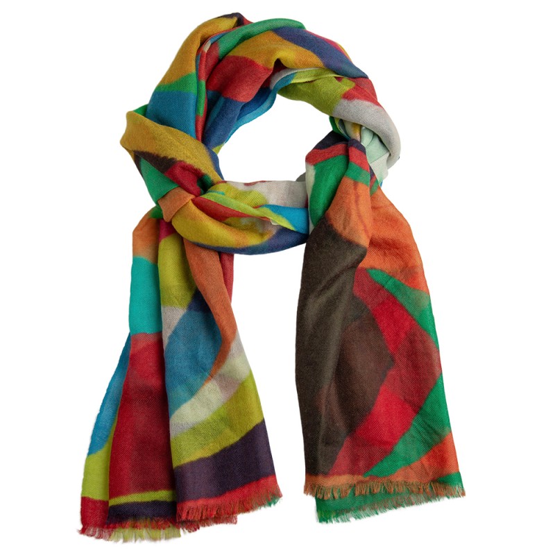 Beautiful cashmere shawl with colorful print