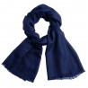 Blue striped cashmere stole in diamond weave