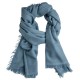 Dove blue shawl in handwoven cashmere