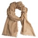 Sand coloured shawl in handwoven cashmere