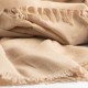 Sand coloured shawl in handwoven cashmere