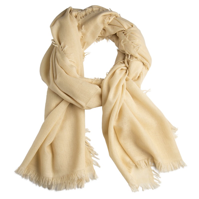 Offwhite shawl in handwoven cashmere