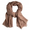 Taupe grey shawl in handwoven cashmere