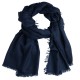 Navy shawl in handwoven cashmere