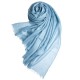 Dove blue giant shawl in cashmere 200 x 140 cm
