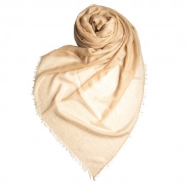 Sand coloured giant shawl in cashmere 200 x 140 cm