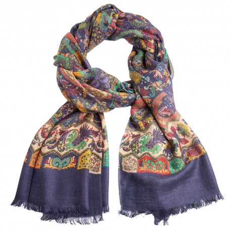 Dark blue paisley scarf
