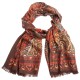 Paisley scarf in orange and red shades