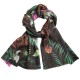 Cashmere shawl with print in light green, orange and pink
