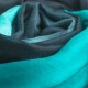 Dip-dye shawl in navy/turquoise