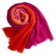 Dip-dye shawl in fuchsia/coral