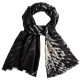 Black/white tie-dye shawl