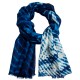 Blue/white tie-dye shawl