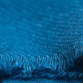 Steel blue cashmere scarf in twill weave