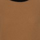 Camel-colored sweater with details in black, gray and orange
