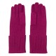 Knitted cashmere gloves in plum colour