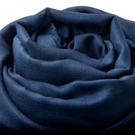 Extra large cashmere / silk shawl in navy blue