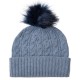 Light blue pom hat in cashmere