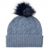Light blue pom hat in cashmere