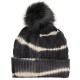 Knitted hat in black/white tie-dye