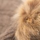 Taupe cashmere pom hat with faux-fur ball