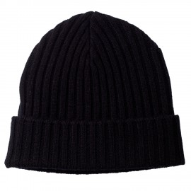 Black cashmere beanie