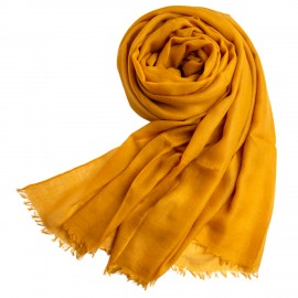 Dark golden giant shawl in cashmere 200 x 140 cm