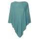 Petrol green silk/cashmere poncho